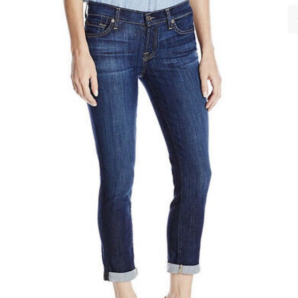 7 FOR ALL MANKIND Skinny Crop and Roll in Nouveau New York Dark - Picture 1 of 11